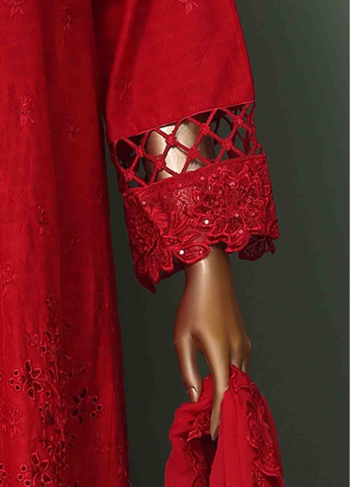 Bin Saeed Fabric - SMK-FR-0107 A- 3 Piece Luxury Frock Style Suit