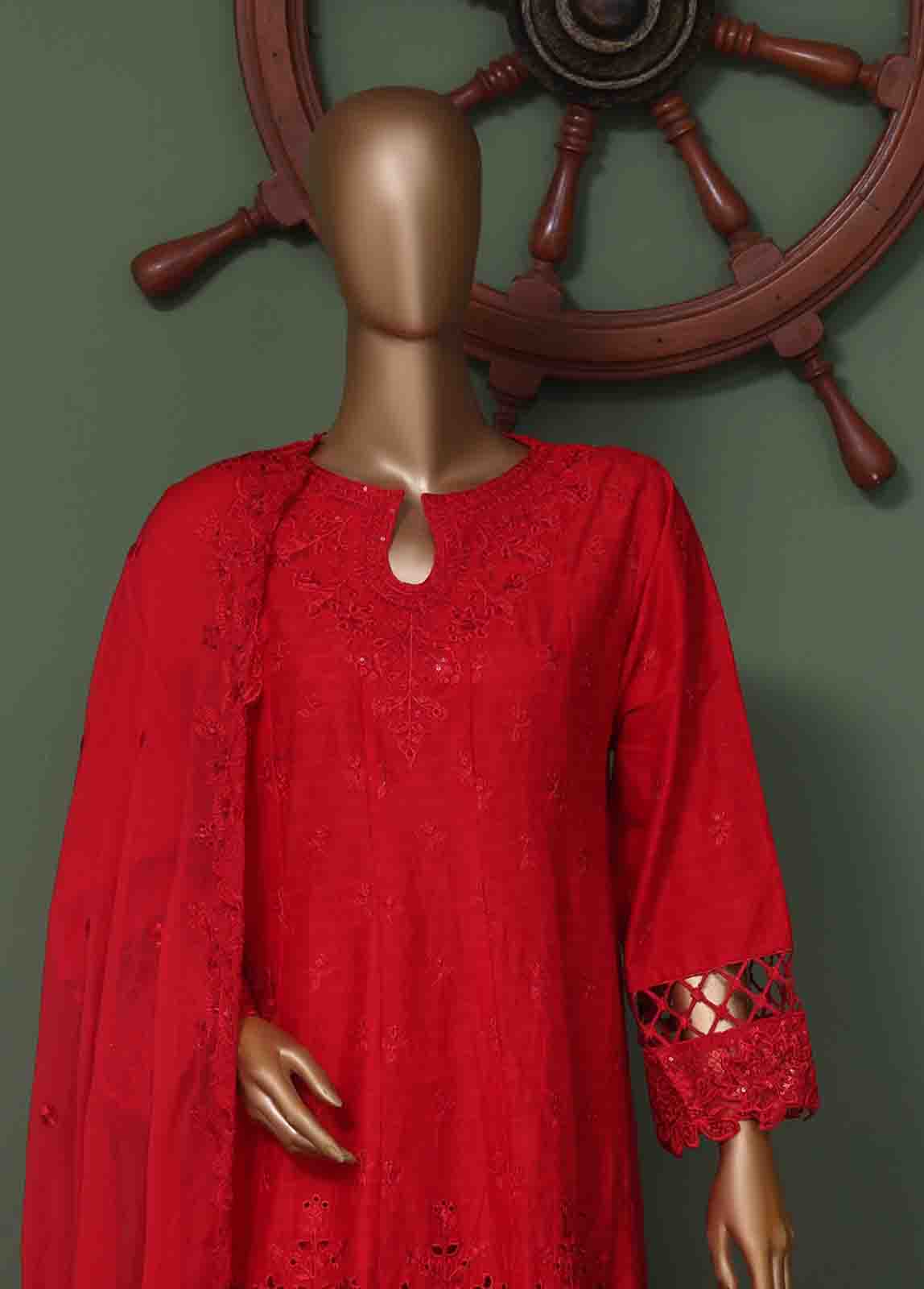 Bin Saeed Fabric - SMK-FR-0107 A- 3 Piece Luxury Frock Style Suit