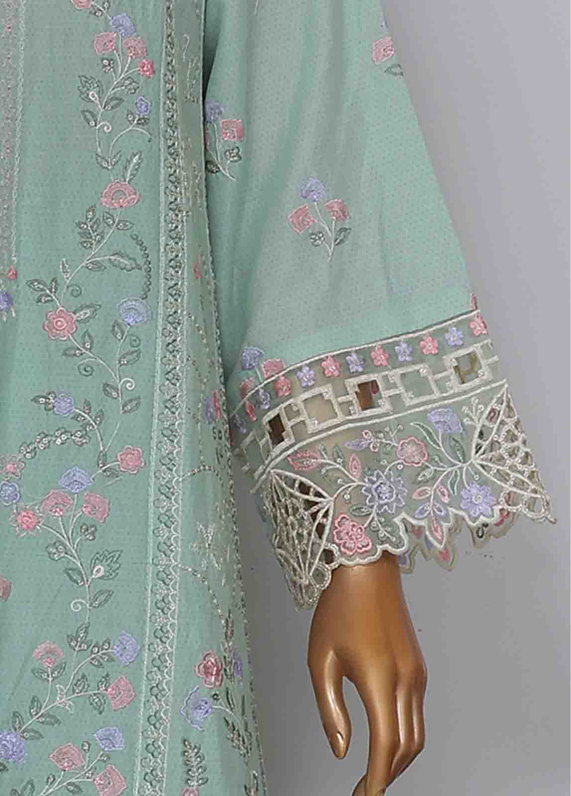 Bin Saeed Fabric - SMK-FR-0113 A- 3 Piece Luxury Frock Style Suit