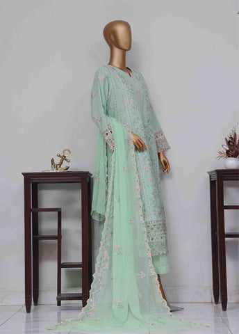Bin Saeed Fabric - SMK-FR-0113 A- 3 Piece Luxury Frock Style Suit