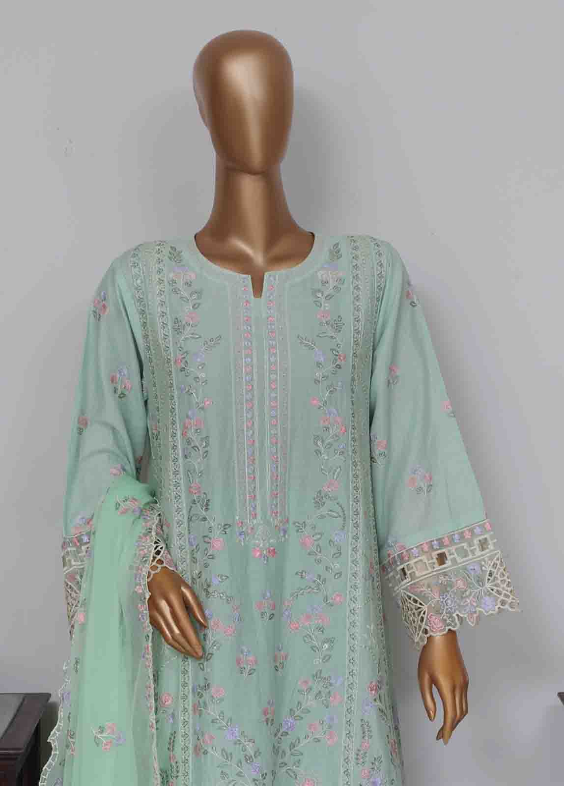 Bin Saeed Fabric - SMK-FR-0113 A- 3 Piece Luxury Frock Style Suit