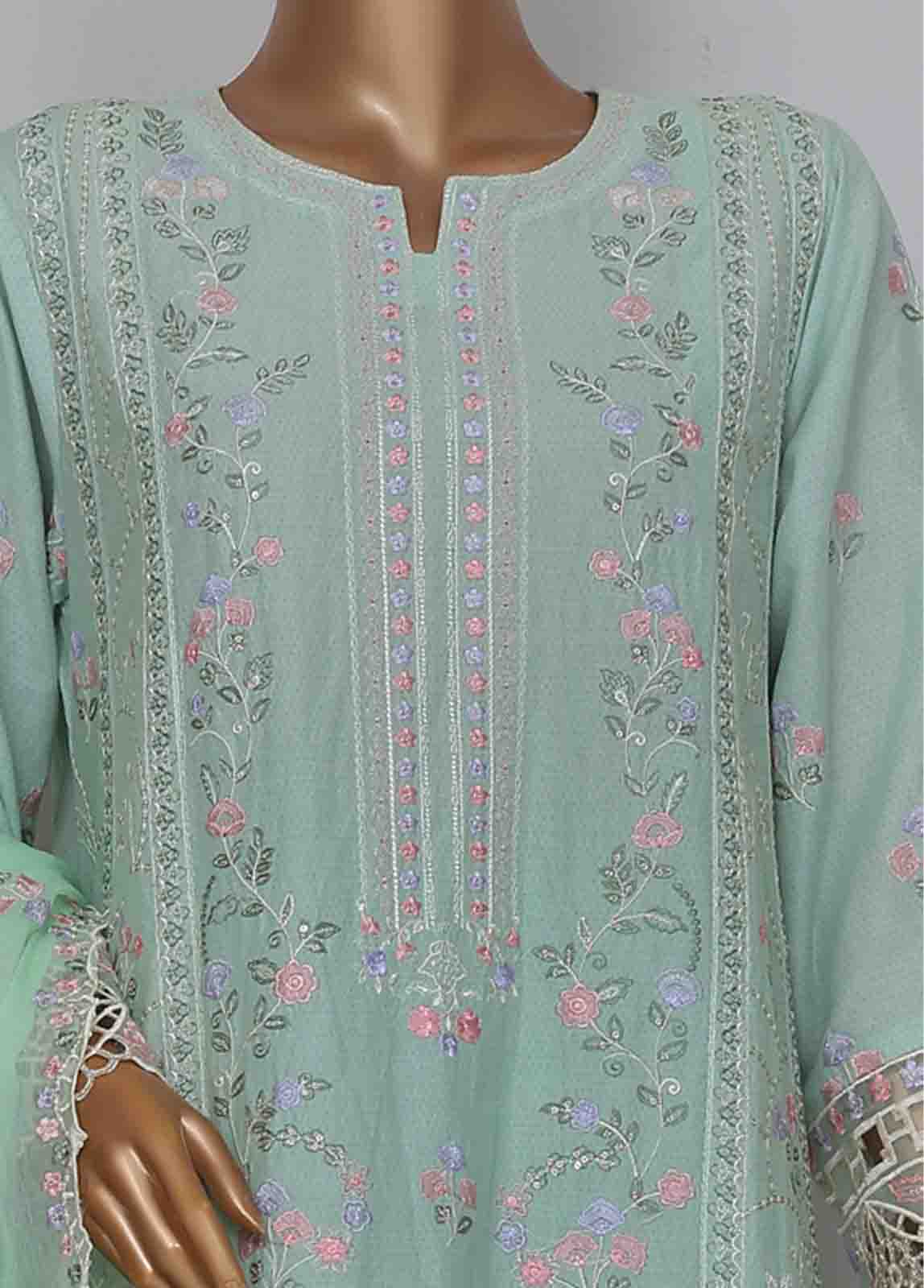 Bin Saeed Fabric - SMK-FR-0113 A- 3 Piece Luxury Frock Style Suit