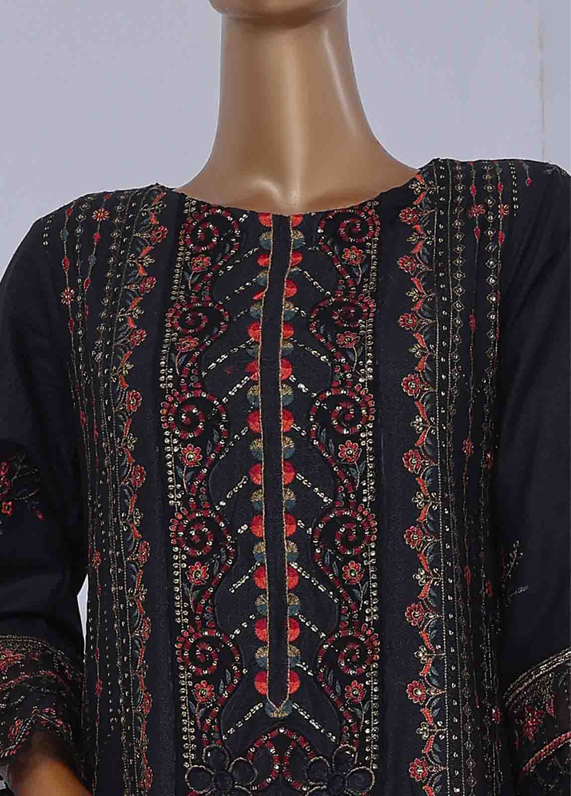 Bin Saeed Fabric - SMK-FR-0121 A- 3 Piece Luxury Frock Style Suit