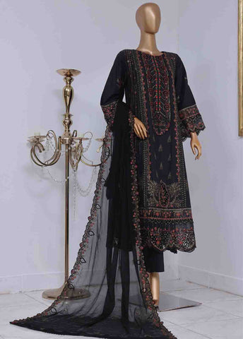 Bin Saeed Fabric - SMK-FR-0121 A- 3 Piece Luxury Frock Style Suit