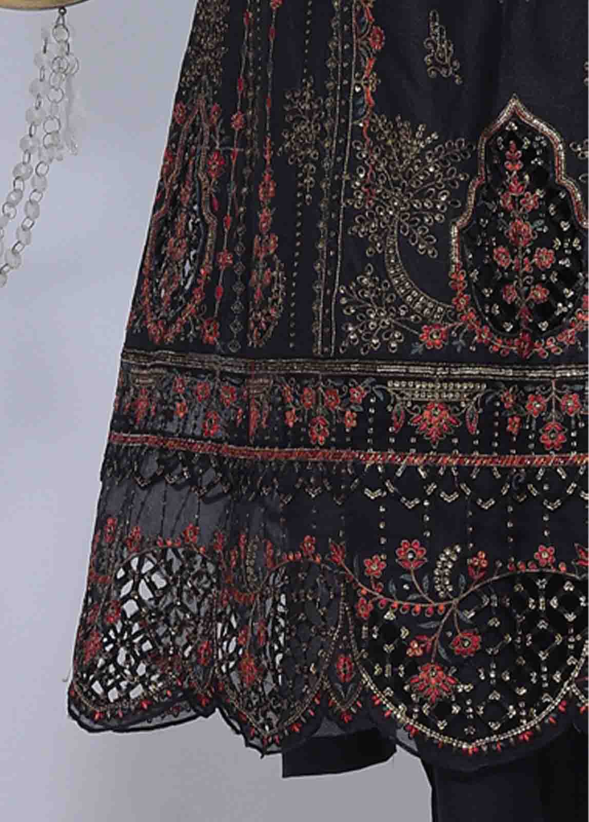 Bin Saeed Fabric - SMK-FR-0121 A- 3 Piece Luxury Frock Style Suit