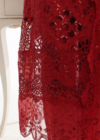 Bin Saeed Fabric - SMK-FR-102B-3 Piece Self Lawn Embroidered Frock Style Suit