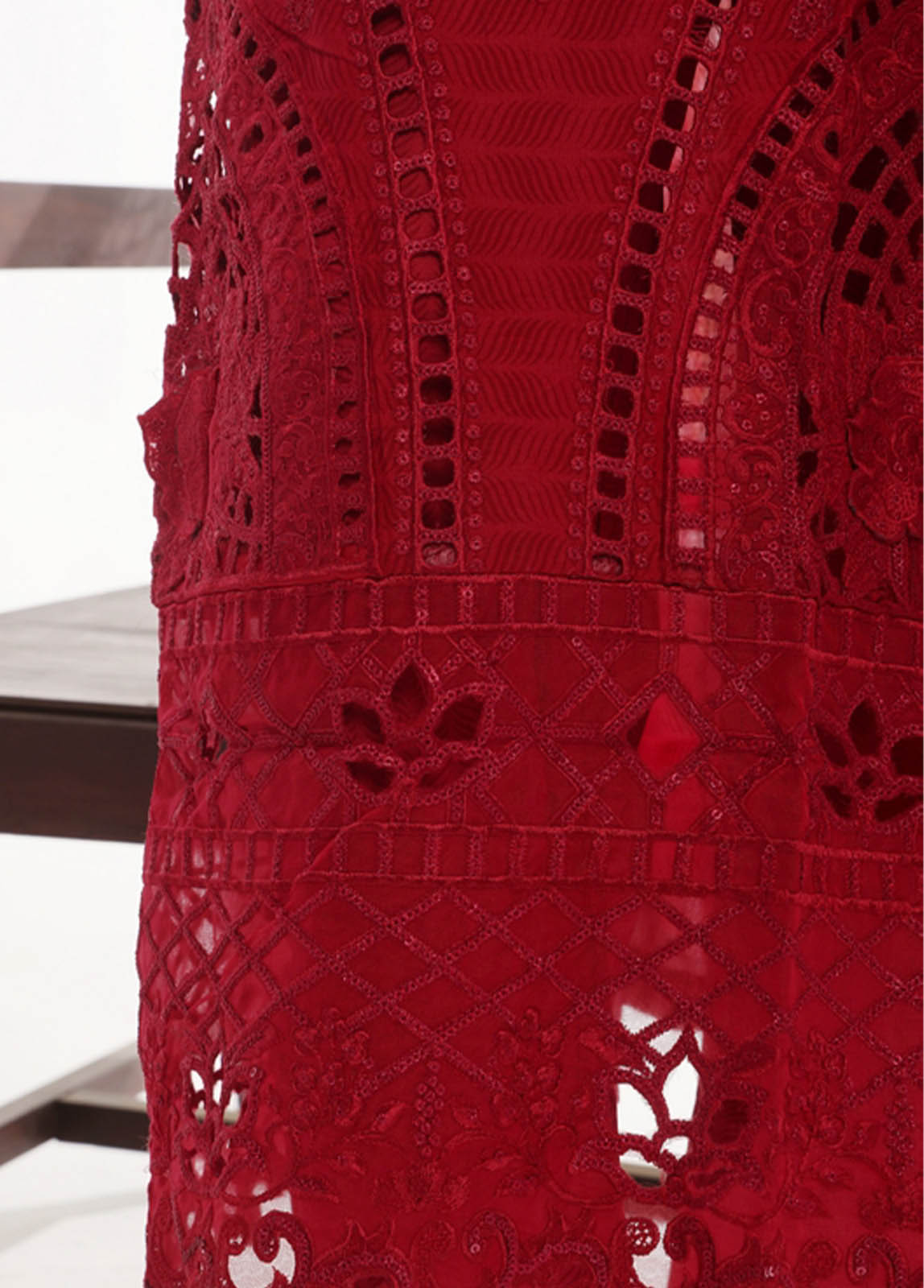 Bin Saeed Fabric - SMK-FR-104B-3 Piece Self Lawn Embroidered Frock Style Suit