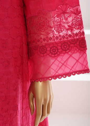 Bin Saeed Fabric - SMK-FR-106B-3 Piece Self Lawn Embroidered Frock Style Suit