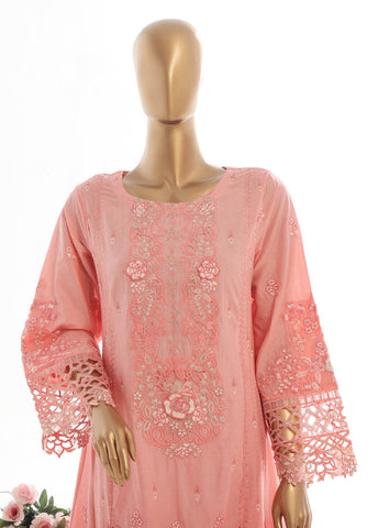 Bin Saeed Fabric - SMK-FR-108B-3 Piece Self Lawn Embroidered Frock Style Suit