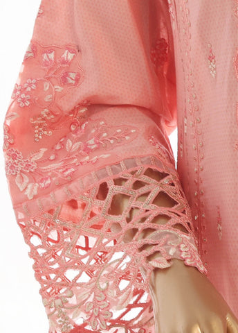 Bin Saeed Fabric - SMK-FR-108B-3 Piece Self Lawn Embroidered Frock Style Suit