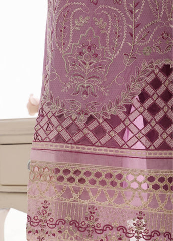 Bin Saeed Fabric - SMK-FR-109B-3 Piece Self Lawn Embroidered Frock Style Suit