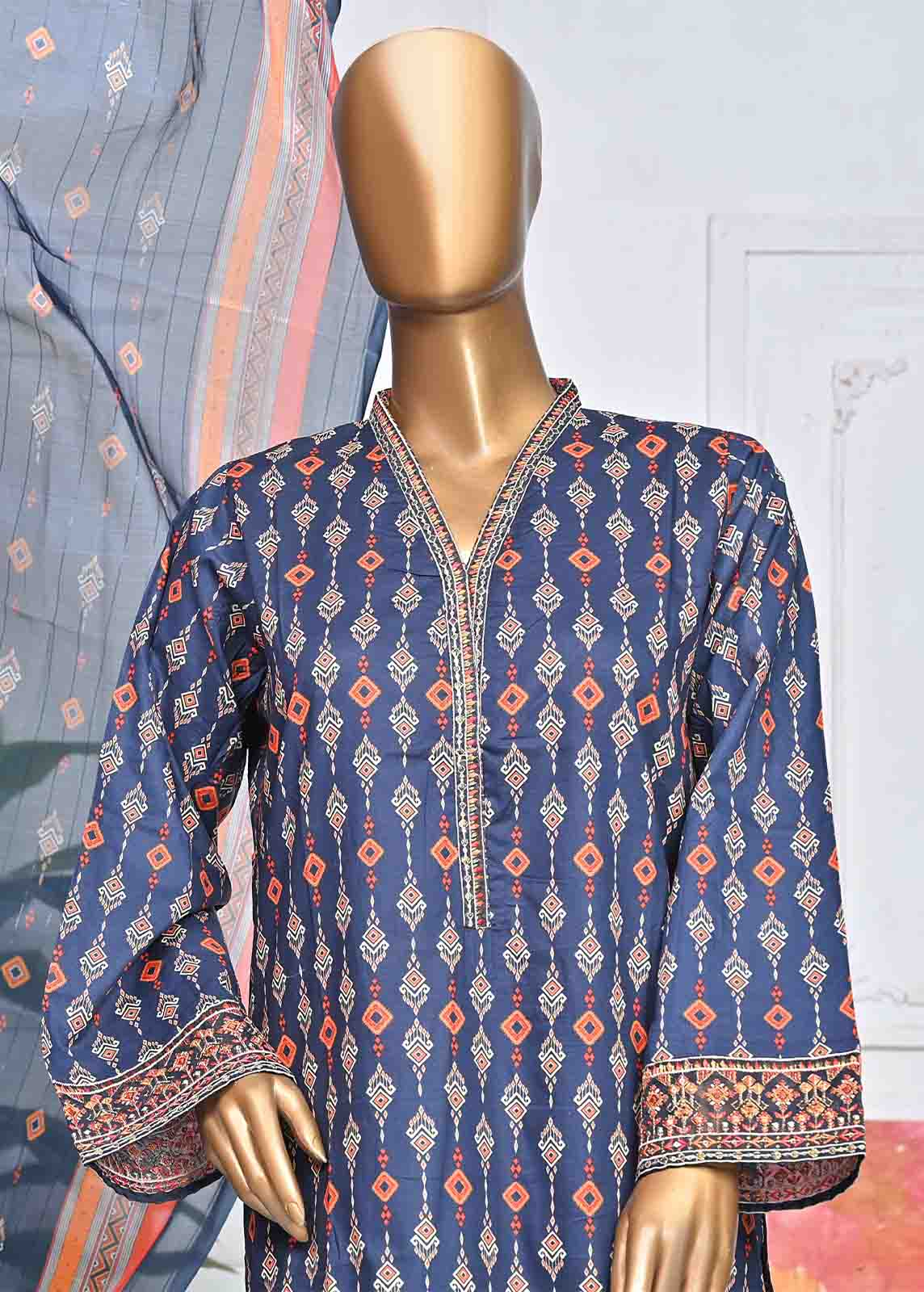 SMLE-0009-3 Piece Cotton Embroidered collection