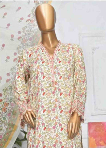 Bin Saeed Fabric - SMLE-0026-FR-3 Piece Cotton Embroidered