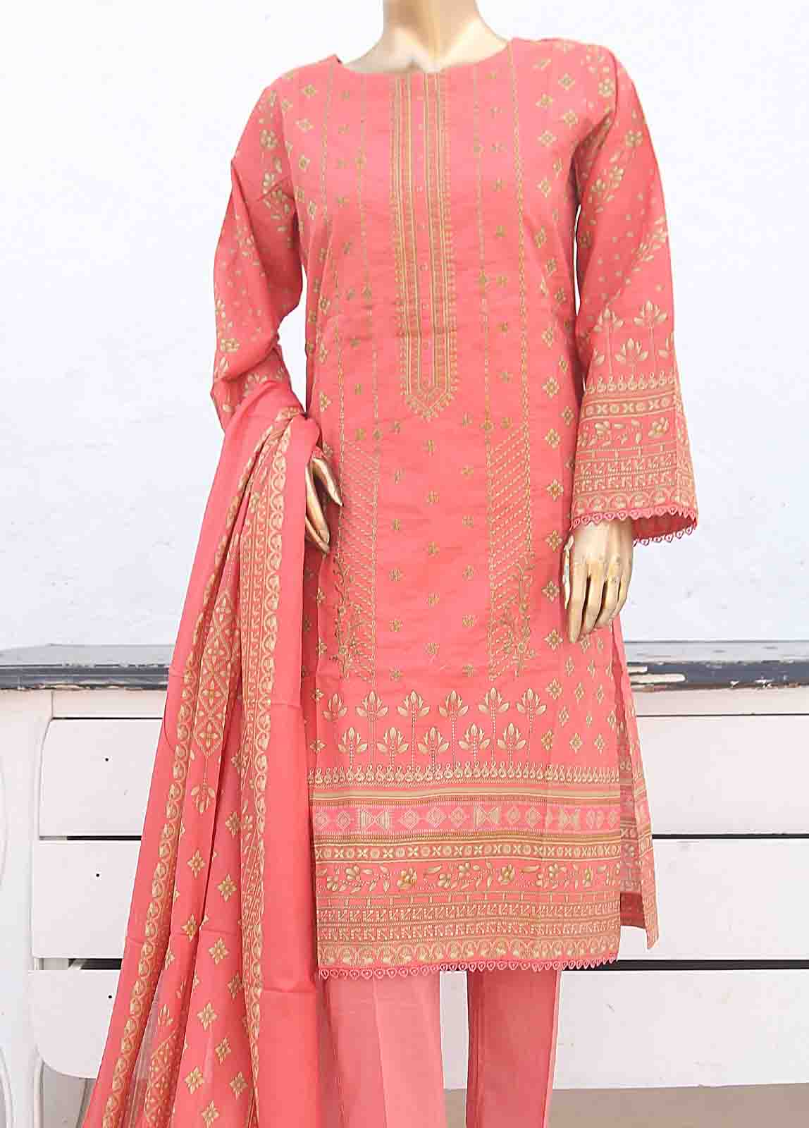 Bin Saeed Fabric - SMLE-005- 3 Piece Embroidered Stitched Suit