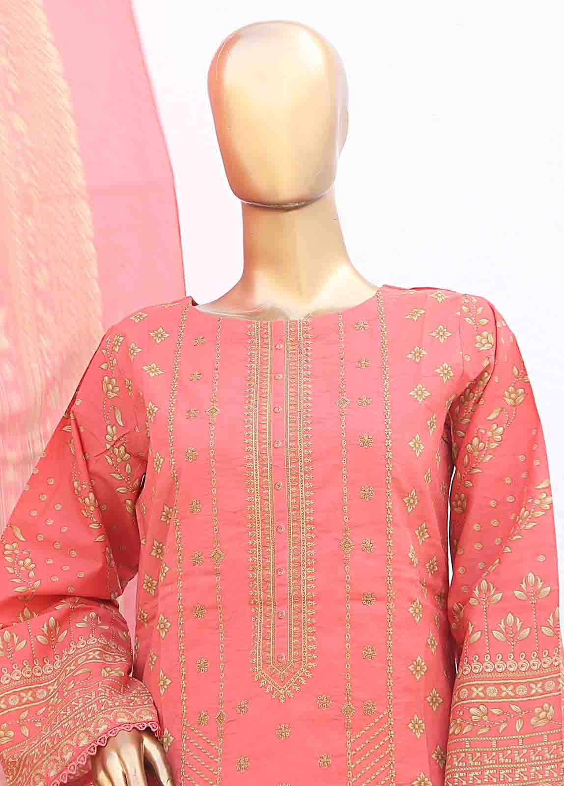 Bin Saeed Fabric - SMLE-005- 3 Piece Embroidered Stitched Suit