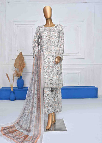 Bin Saeed Fabric - SMLE-0054-3 Piece Cotton Embroidered