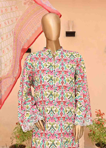 Bin Saeed Fabric - SMLE-0072-3 Piece Cotton Embroidered