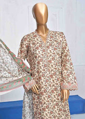 SMLE-073-FR-3 Piece Cotton Embroidered