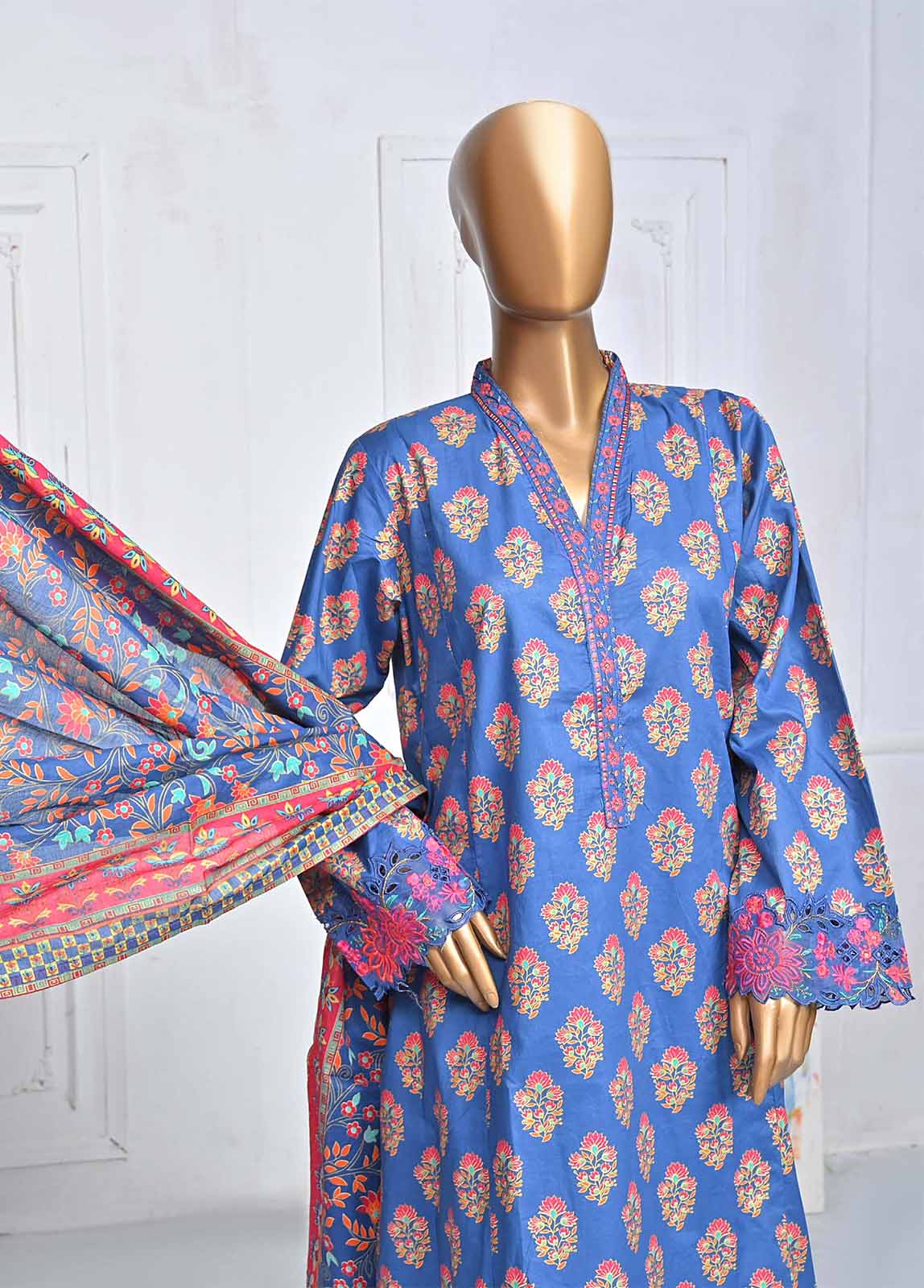 Bin Saeed Fabric - SMLE-0112-FR-3 Piece Embroidered Stitched Suit