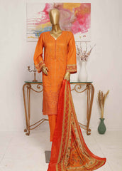 SMLE-0113- 3 Piece Embroidered Stitched Suit