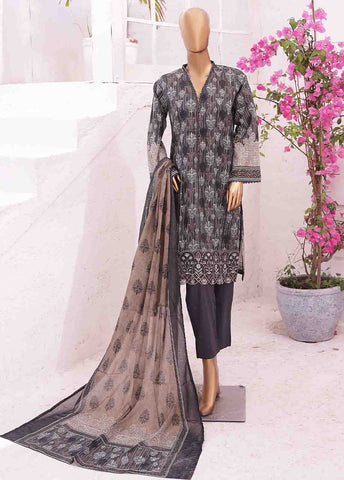 Bin Saeed Fabric - SMLE-0114-3 Piece Cutwork Kari Stitched Suit