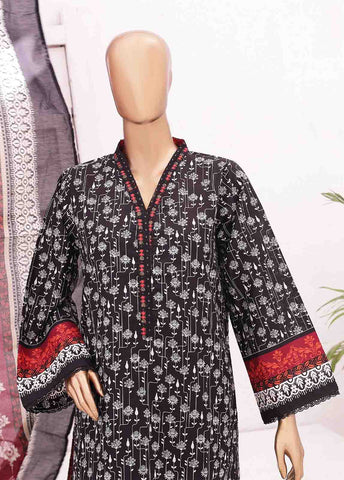 Bin Saeed Fabric - SMLE-012-3 Piece Cutwork Kari Stitched Suit