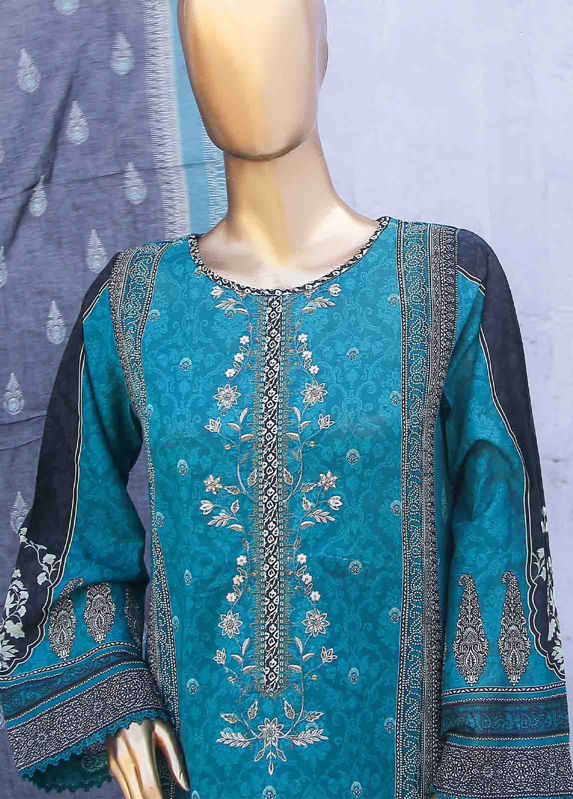 Bin Saeed Fabric - SMLE-0120 - 3 Piece Embroidered Stitched Suit