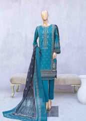 SMLE-0120 - 3 Piece Embroidered Stitched Suit