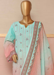 SMLE-0121- 3 Piece Embroidered Stitched Suit