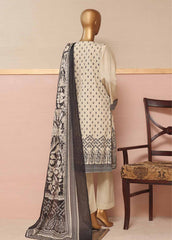SMLE-0122- 3 Piece Embroidered Stitched Suit