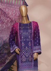 SMLE-0124- 3 Piece Embroidered Stitched Suit