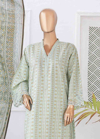 Bin Saeed Fabric - SMLE-0125-3 Piece Cutwork Kari Stitched Suit