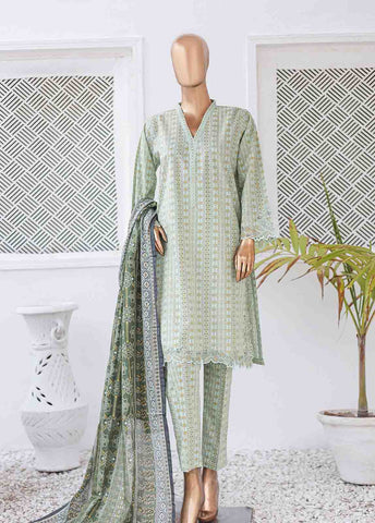 Bin Saeed Fabric - SMLE-0125-3 Piece Cutwork Kari Stitched Suit