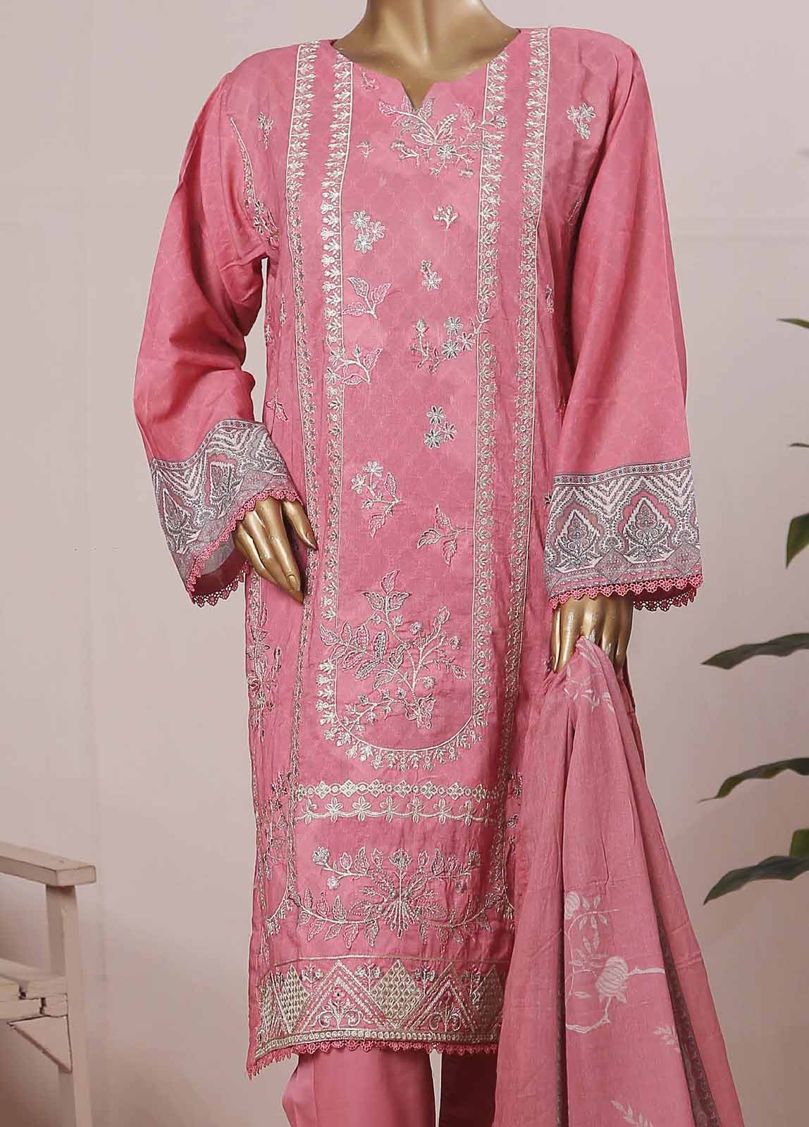 Bin Saeed Fabric - SMLE-0126- 3 Piece Embroidered Stitched Suit