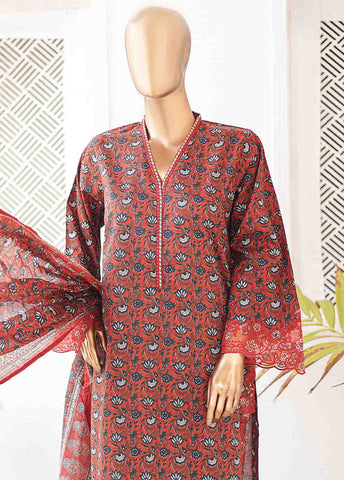 Bin Saeed Fabric - SMLE-0133-3 Piece Cutwork Kari Stitched Suit