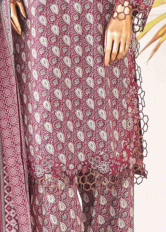 Bin Saeed Fabric - SMLE-0134-3 Piece Cutwork Kari Stitched Suit