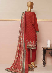 SMLE-0135- 3 Piece Embroidered Stitched Suit