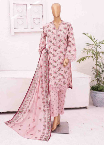 Bin Saeed Fabric - SMLE-0137-3 Piece Cutwork Kari Stitched Suit