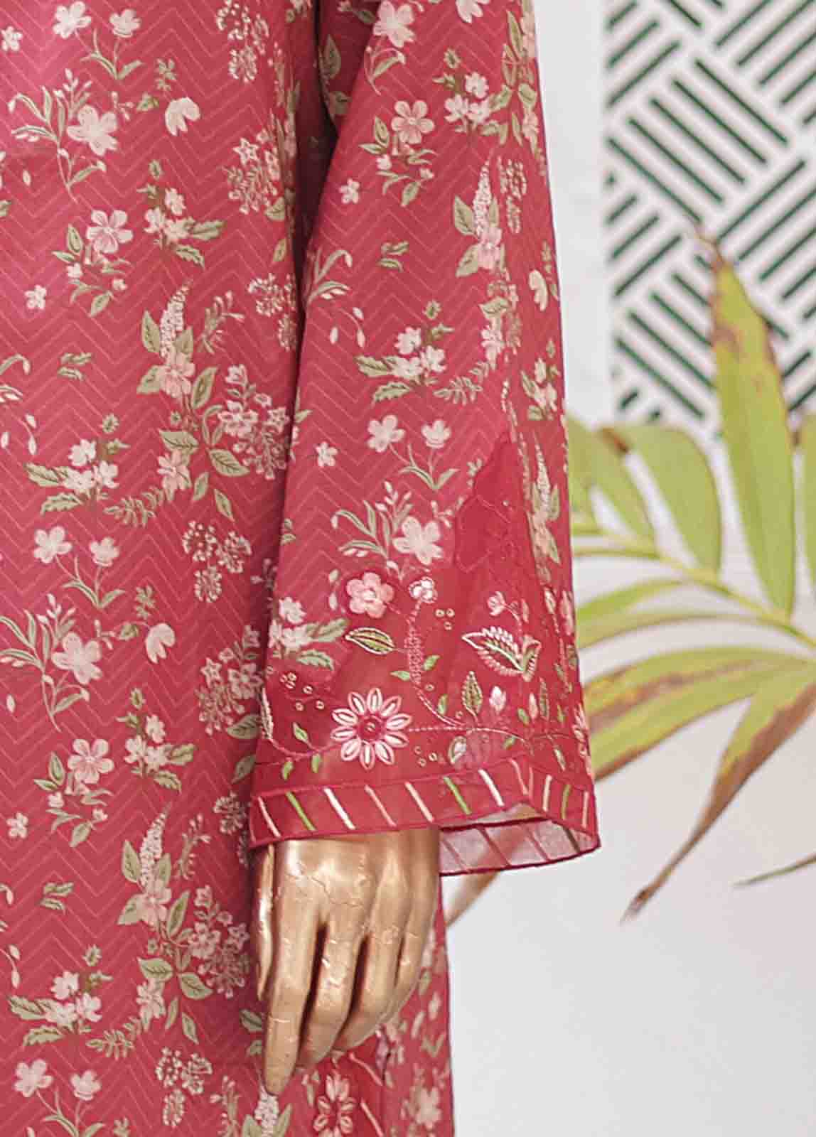 Bin Saeed Fabric - SMLE-0139-3 Piece Cutwork Kari Stitched Suit