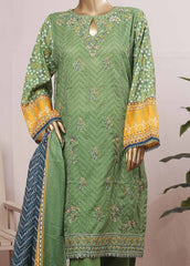 SMLE-0140- 3 Piece Embroidered Stitched Suit