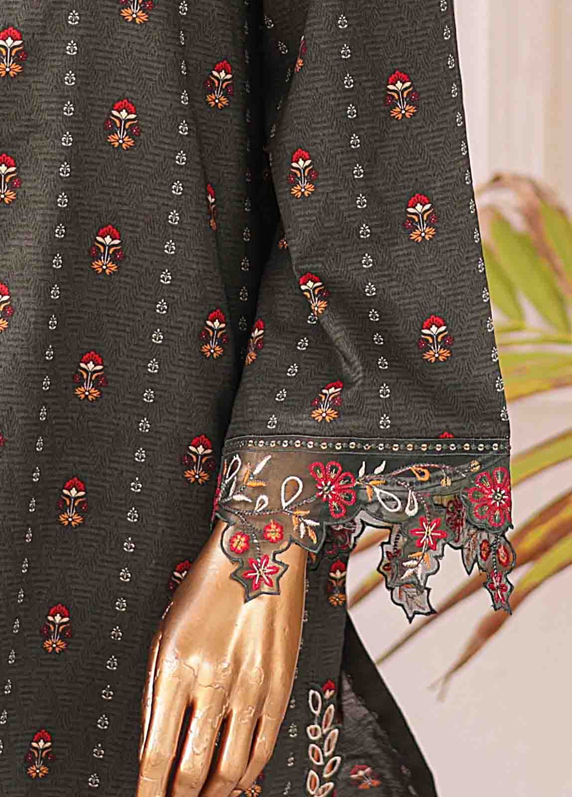 Bin Saeed Fabric - SMLE-0140 A-3 Piece Cutwork Kari Stitched Suit