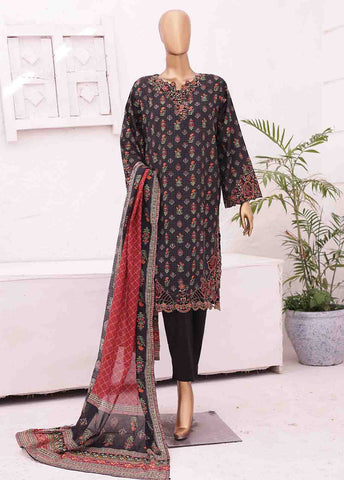 Bin Saeed Fabric - SMLE-0167-3 Piece Cutwork Kari Stitched Suit