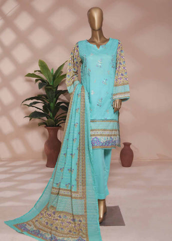 Bin Saeed Fabric - SMLE-0180- 3 Piece Embroidered Stitched Suit