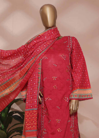 Bin Saeed Fabric - SMLE-0186- 3 Piece Embroidered Stitched Suit