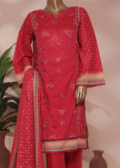 SMLE-0186- 3 Piece Embroidered Stitched Suit