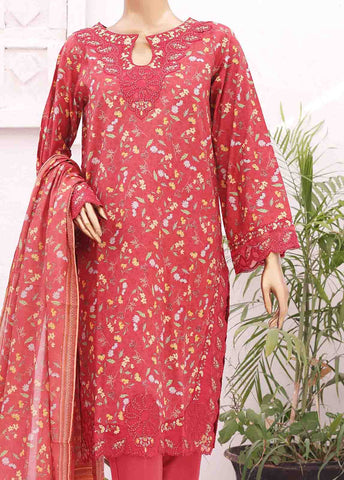 Bin Saeed Fabric - SMLE-0190-3 Piece Cutwork Kari Stitched Suit