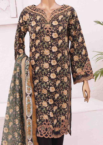 Bin Saeed Fabric - SMLE-0193-3 Piece Cutwork Kari Stitched Suit