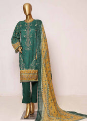SMLE-0197- 3 Piece Embroidered Stitched Suit