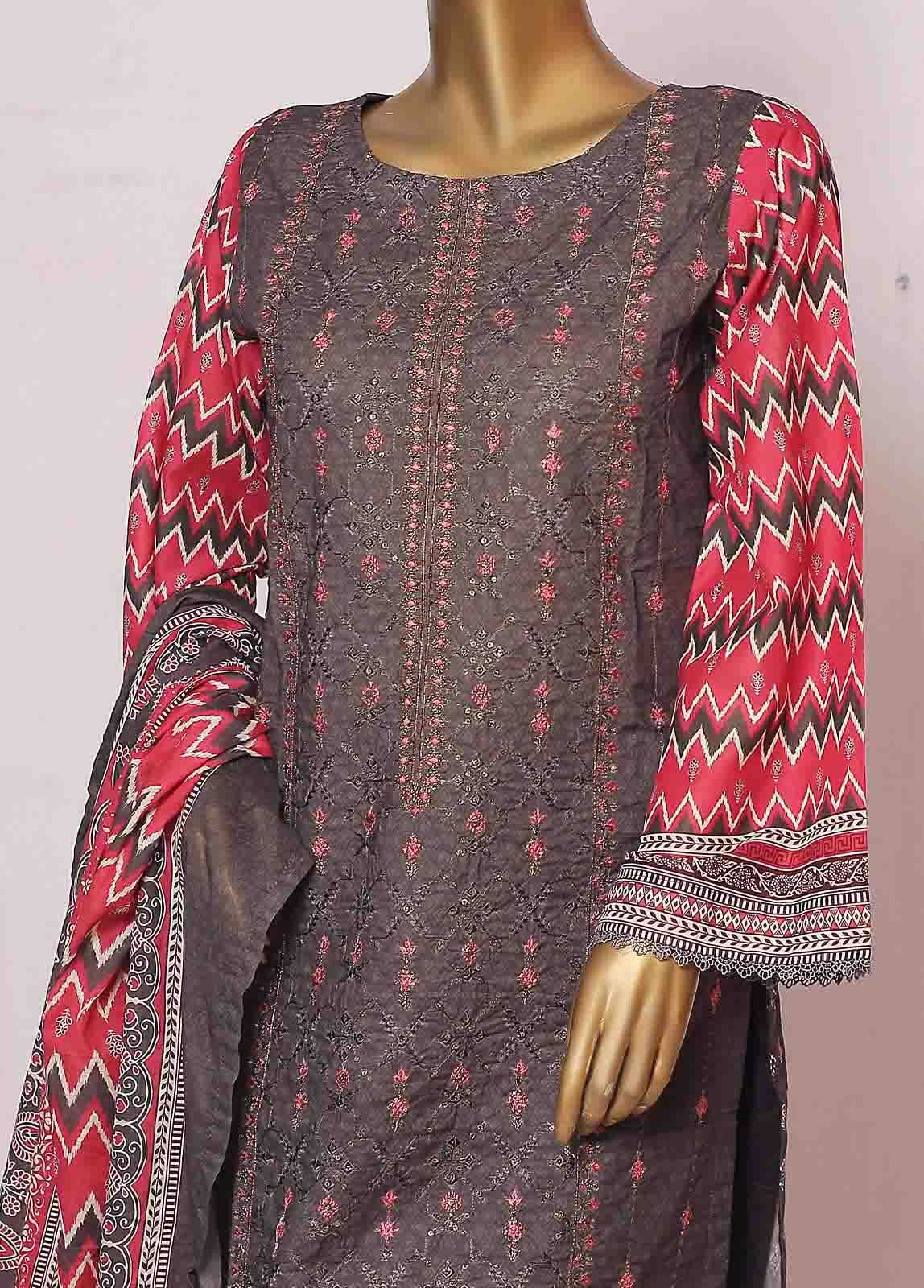 Bin Saeed Fabric - SMLE-0199- 3 Piece Embroidered Stitched Suit