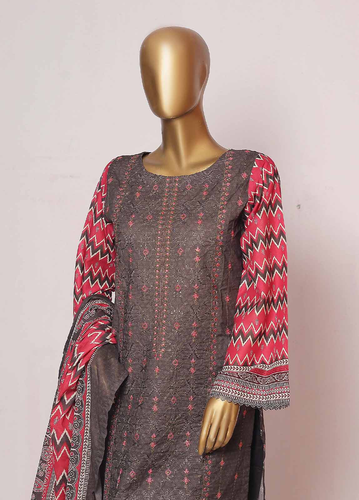 Bin Saeed Fabric - SMLE-0199- 3 Piece Embroidered Stitched Suit